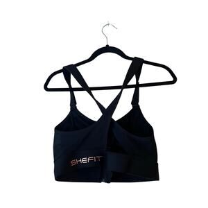 Shefit Ultimate Sports Bra High Impact Cycling Workout Fitness 1 Luxe Black EUC